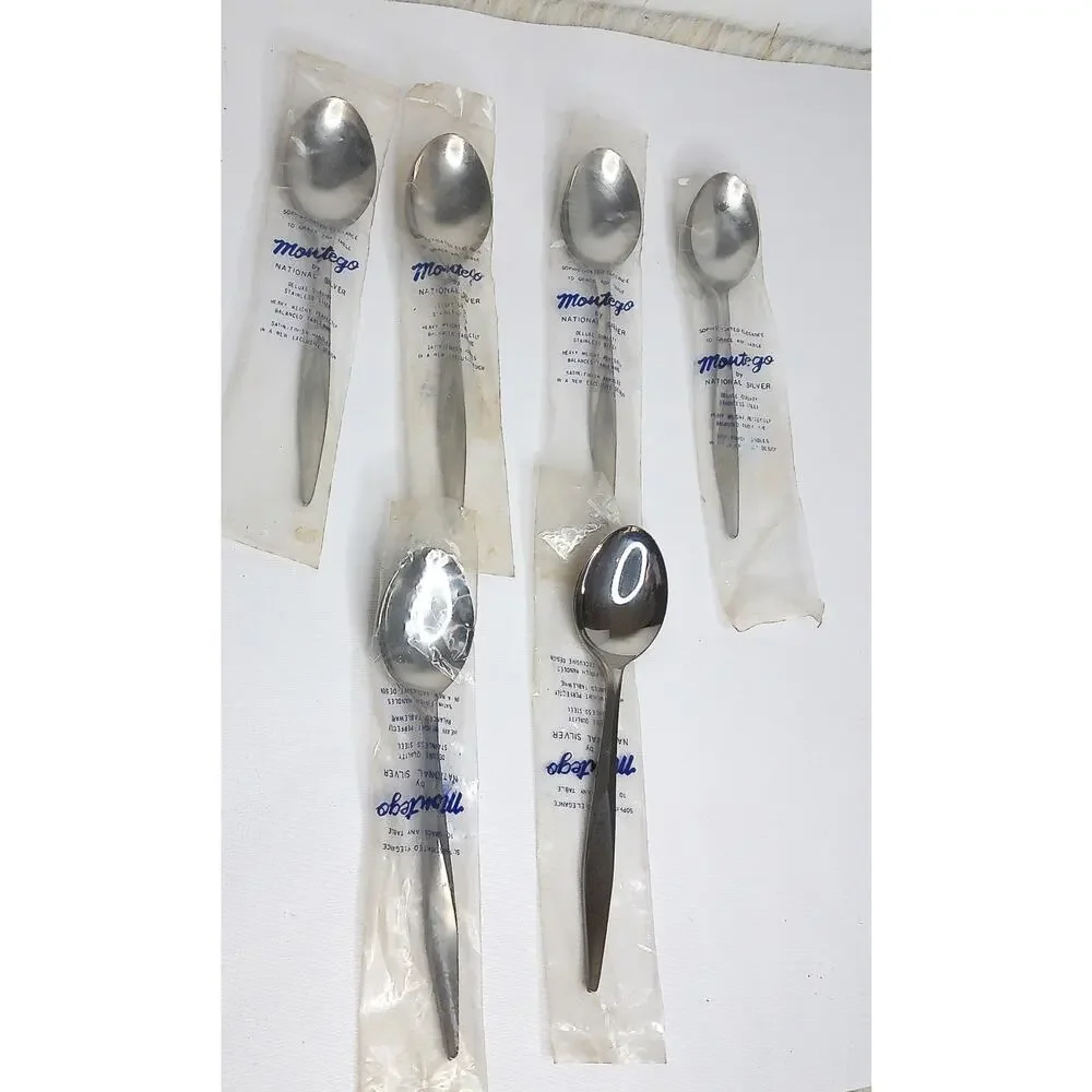 Nasco Flamingo Montego Oval Place Soup Spoons Stainless Japan Set of 6
